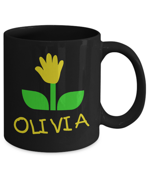 Mug Olivia Handprint Flower For Mom - 14,95 Funny Mugs