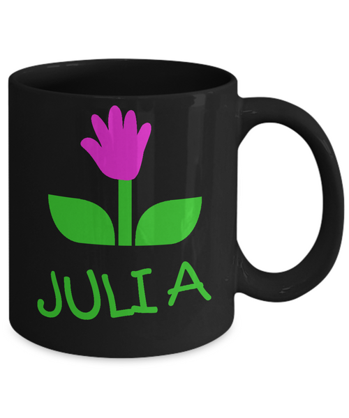 Julia Handprint Flower For Mom Mug - 14,95 Funny Mugs