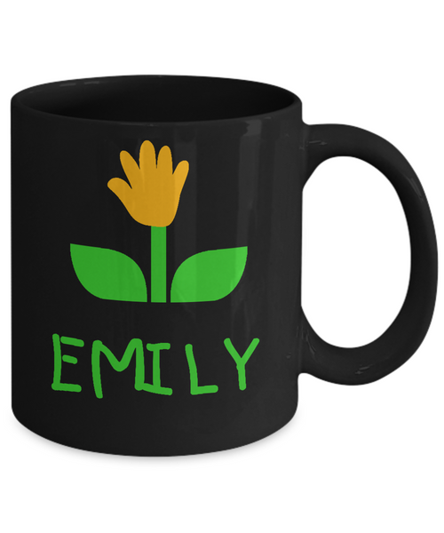 Emily Handprint Flower For Mom Mug - 14,95 Funny Mugs