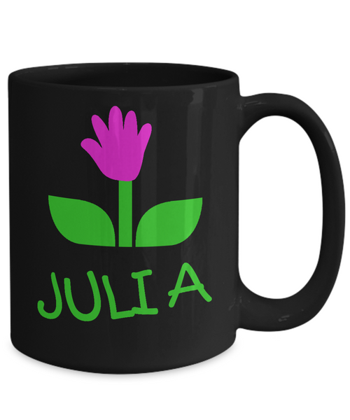 Julia Handprint Flower For Mom Mug - 14,95 Funny Mugs