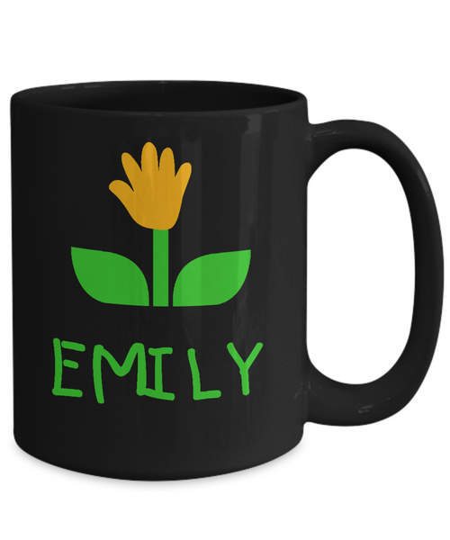 Emily Handprint Flower For Mom Mug - 14,95 Funny Mugs