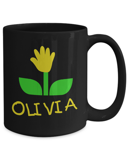 Mug Olivia Handprint Flower For Mom - 14,95 Funny Mugs