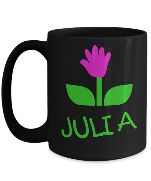 Julia Handprint Flower For Mom Mug - 14,95 Funny Mugs