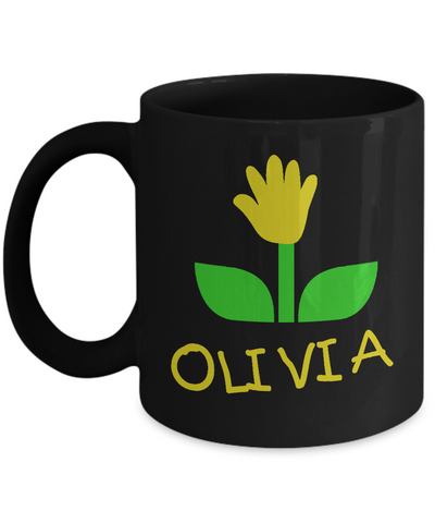 Mug Olivia Handprint Flower For Mom - 14,95 Funny Mugs