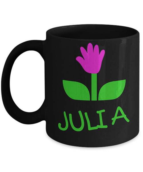 Julia Handprint Flower For Mom Mug - 14,95 Funny Mugs