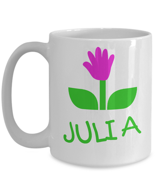 Julia Handprint Flower For Mom Mug - 14,95 Funny Mugs
