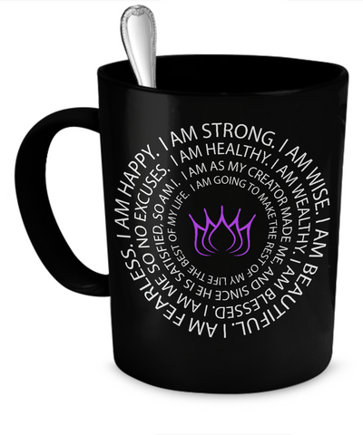 I Am Mantra Black Mug - 14,95 Funny Mugs